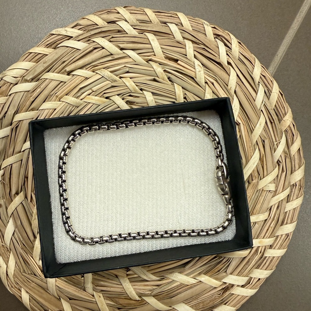 🔥David Yurman Silver Box Chain Bracelet